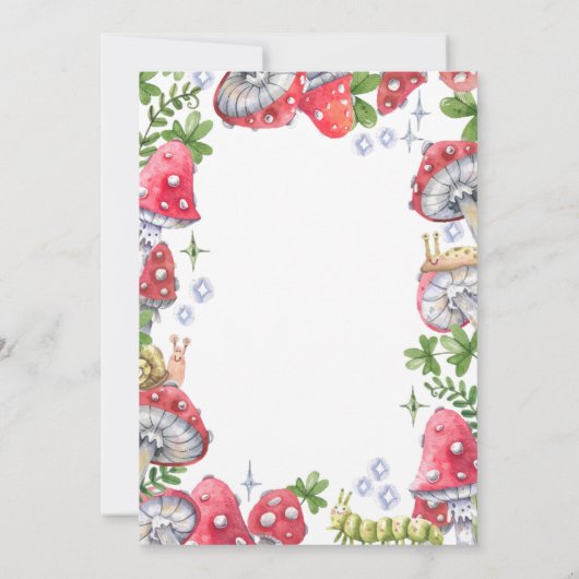 Woodland Forest Waterverf Paddenstoel Verjaardagsf Kaart (Achterkant)