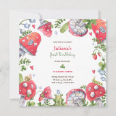 Woodland Forest Waterverf Paddenstoel Verjaardagsf Kaart (Voorkant)