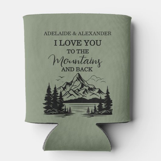 Woodland Forest Wedding Green Blikjeskoeler (Achterkant)