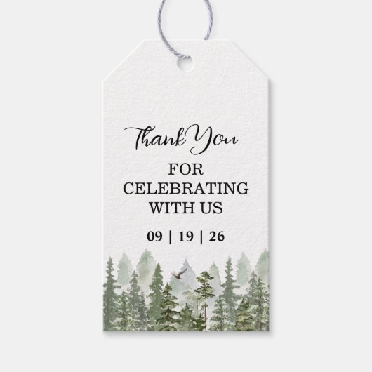 Woodland Forest Wedding Green Cadeaulabel (Voorkant)