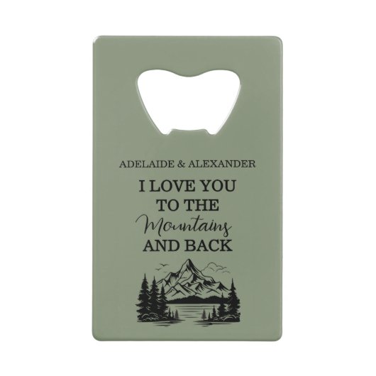 Woodland Forest Wedding Green Creditkaart Flessenopener (Voorkant)