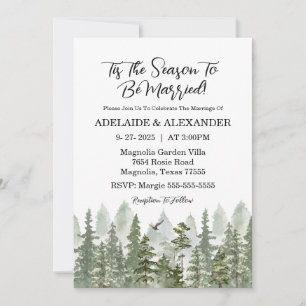 Woodland Forest Wedding Green Kaart