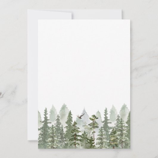 Woodland Forest Wedding Green Kaart (Achterkant)