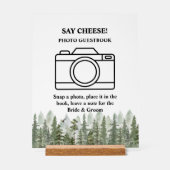 Woodland Forest Wedding Green Photo Booth Acryl Bord (Voorkant)