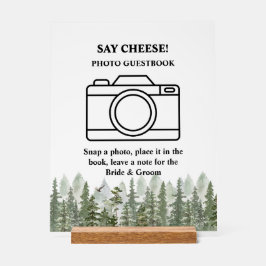 Woodland Forest Wedding Green Photo Booth Acryl Bord