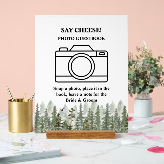 Woodland Forest Wedding Green Photo Booth Acryl Bord (Huwelijk)