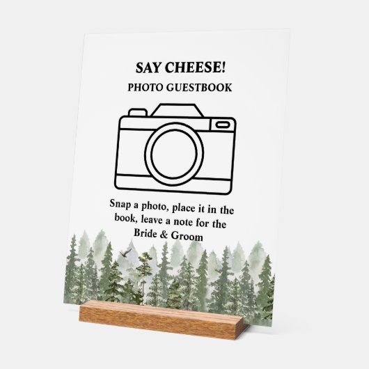 Woodland Forest Wedding Green Photo Booth Acryl Bord (Hoek)