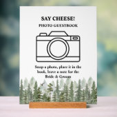 Woodland Forest Wedding Green Photo Booth Acryl Bord (Neutraal)