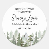 Woodland Forest Wedding Green Ronde Sticker (Voorkant)