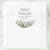 Woodland Forest Wedding Green Ronde Sticker (Tas)