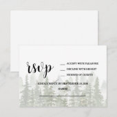 Woodland Forest Wedding Green RSVP Kaartje (Voorkant / Achterkant)