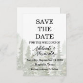 Woodland Forest Wedding Green Save The Date (Voorkant / Achterkant)