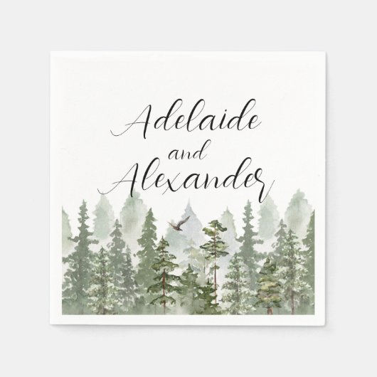 Woodland Forest Wedding Green Servet (Voorkant)
