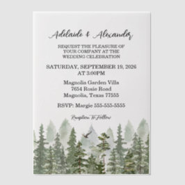 Woodland Forest Wedding Green Vellum Uitnodigingen