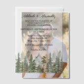 Woodland Forest Wedding Green Vellum Uitnodigingen (Offset (Koppel))