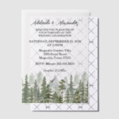 Woodland Forest Wedding Green Vellum Uitnodigingen (Offset (Uitnodiging))