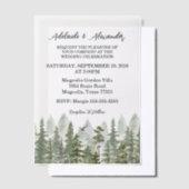 Woodland Forest Wedding Green Vellum Uitnodigingen (Offset)