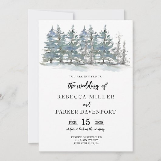 Woodland Forest Wedding Invitation Kaart (Voorkant)