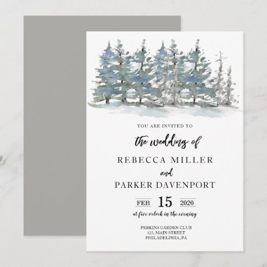 Woodland Forest Wedding Invitation Kaart (Voorkant / Achterkant)
