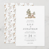 Woodland Forest Wedding Invitation Kaart (Voorkant / Achterkant)