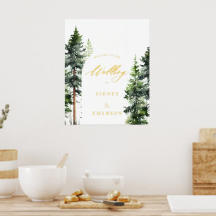 Woodland Forest Welcome Wedding Arch Folie Afdrukken