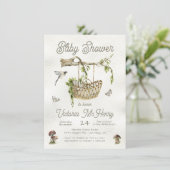 Woodland Forest Wieg Cradle Boho Baby shower Kaart (Staand voorkant)
