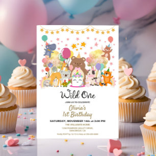 Woodland Forest Wild One verjaardagsfeestje Kaart