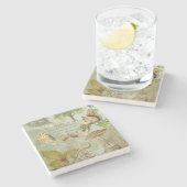 Woodland Forest Wildlife Squirrel, Owl, Autumnal Stenen Onderzetter (Zijkant)