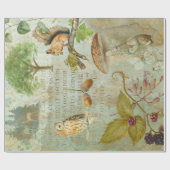 Woodland Forest Wildlife Squirrel, Owl, ontkoppeli Cadeaupapier (Vlak)