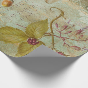 Woodland Forest Wildlife Squirrel, Owl, ontkoppeli Cadeaupapier