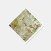 Woodland Forest Wildlife Squirrel, Owl, ontkoppeli Servet (Hoek)