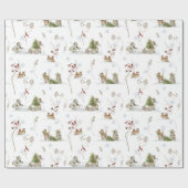 Woodland Forest Winter | Kerstmis Cadeaupapier (Vlak)