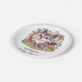 Woodland Forest Wolf Baby shower Papieren Bordje (Gekanteld)