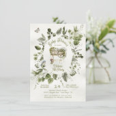 Woodland Forest Wreath Wieg Cradle Baby shower Kaart (Staand voorkant)