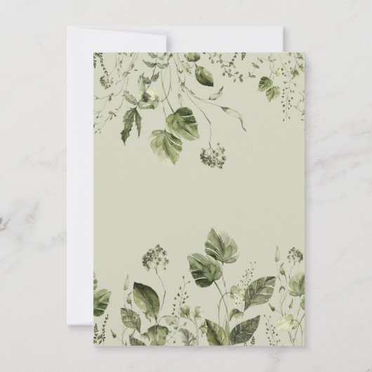 Woodland Forest Wreath Wieg Cradle Baby shower Kaart (Achterkant)