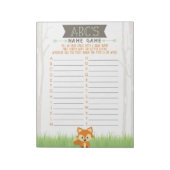 Woodland Fox ABC Baby shower Game Pack Notitieblok (Linkerzijde)