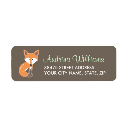 Woodland Fox Address Label (Voorkant)