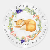 Woodland Fox | Adres Baby bos Ronde Sticker (Voorkant)