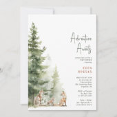 Woodland Fox Adventure wacht op Baby shower Kaart (Voorkant)