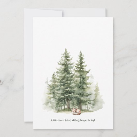 Woodland Fox Adventure wacht op Baby shower Kaart (Achterkant)