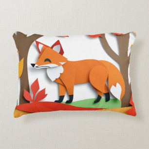 Woodland Fox Autumn Wildlife Animal Afbeelding Sch Accent Kussen