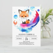 Woodland Fox Avontuur Verjaardagsviering Kaart (Staand voorkant)