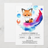 Woodland Fox Avontuur Verjaardagsviering Kaart (Voorkant / Achterkant)