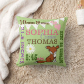 Woodland Fox Baby Geboortestatistieken Kussen (Deken)