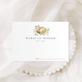 Woodland Fox Baby shower Advice Kaarten