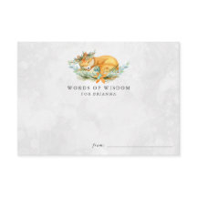 Woodland Fox Baby shower Advice Kaarten