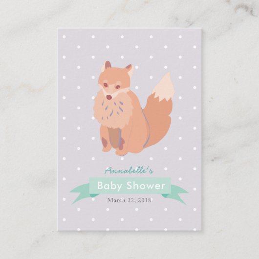 Woodland Fox Baby shower Advies Kaart voor mama (Voorkant)