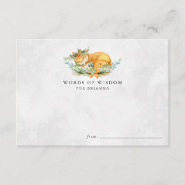 Woodland Fox Baby Shower Advieskaarten Informatiekaartje