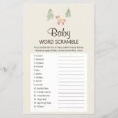 Woodland Fox Baby shower Baby Word Scramble Game Flyer (Voorkant)