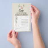 Woodland Fox Baby shower Baby Word Scramble Game Flyer (Hand)